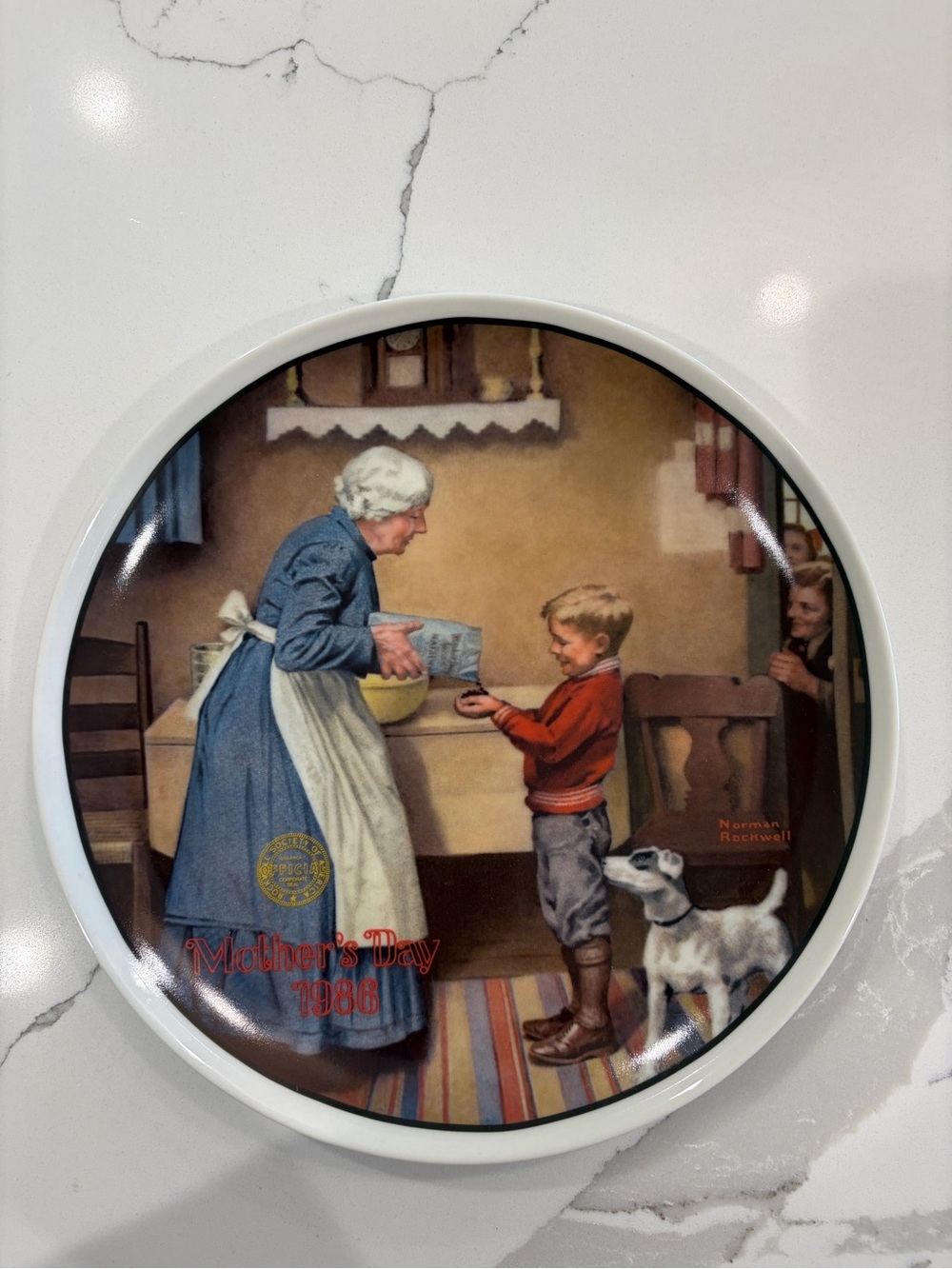 Norman Rockwell Authenticated Knowles, Mothers Day 1986 Plate